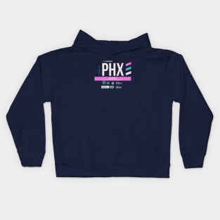 Phoenix (PHX) Airport Code Baggage Tag Kids Hoodie